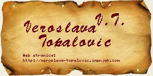 Veroslava Topalović vizit kartica